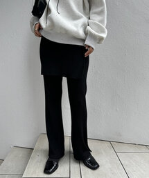 [mline]レイヤードニットパンツ