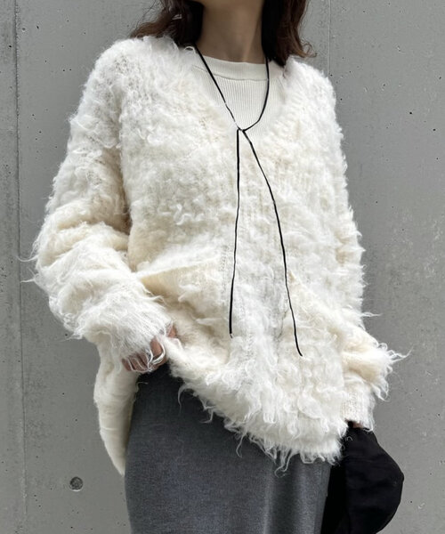 mline（エムライン）の「[mline]レイヤードニットパンツ（その他パンツ・レディース・ブラック/チャコールグレー・FREE）」の9枚目の写真