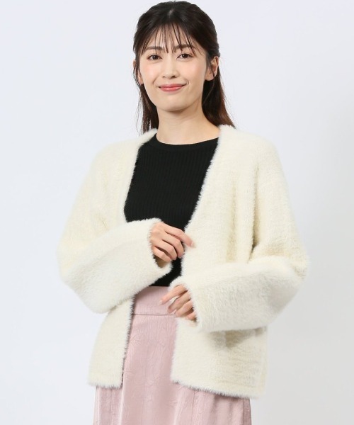 【セール】m.f.エディトリアル レディース ストレッチ ハンドウォッシャブル ノーカラー フェザーニットコート（カーディガン/ボレロ）｜m.f.editorial（エムエフエディトリアル）