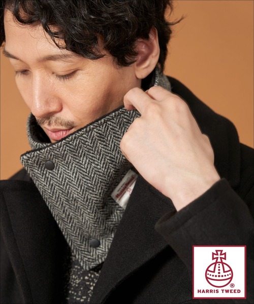 HARRIS TWEED(ハリスツイード)の「◆【HARRIS TWEED/ハリスツイード】ショートボアネックウォーマー(ネックウォーマー/スヌード・メンズ・モスグリーン系1/ブルー系その他3/チャコールグレー/ベージュ系8・00)」の1枚目の写真