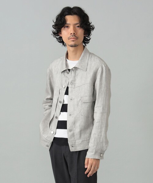 BEAMS F（ビームスエフ）の「【別注】Jeanik / リネン 2ndタイプ ブルゾン（ブルゾン・メンズ・ブラック/ナチュラル・SMALL/MEDIUM/LARGE）」の12枚目の写真