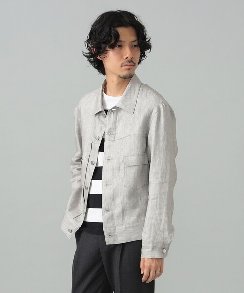 BEAMS F（ビームスエフ）の「【別注】Jeanik / リネン 2ndタイプ ブルゾン（ブルゾン・メンズ・ブラック/ナチュラル・SMALL/MEDIUM/LARGE）」の15枚目の写真