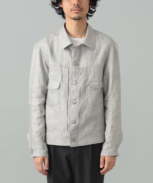 BEAMS F（ビームスエフ）の「【別注】Jeanik / リネン 2ndタイプ ブルゾン（ブルゾン・メンズ・ブラック/ナチュラル・SMALL/MEDIUM/LARGE）」の16枚目の写真