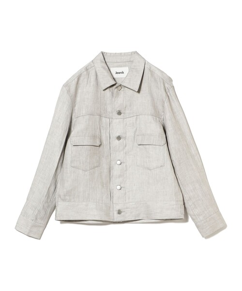 BEAMS F（ビームスエフ）の「【別注】Jeanik / リネン 2ndタイプ ブルゾン（ブルゾン・メンズ・ブラック/ナチュラル・SMALL/MEDIUM/LARGE）」の19枚目の写真