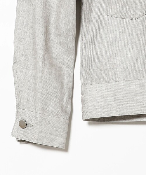 BEAMS F（ビームスエフ）の「【別注】Jeanik / リネン 2ndタイプ ブルゾン（ブルゾン・メンズ・ブラック/ナチュラル・SMALL/MEDIUM/LARGE）」の3枚目の写真