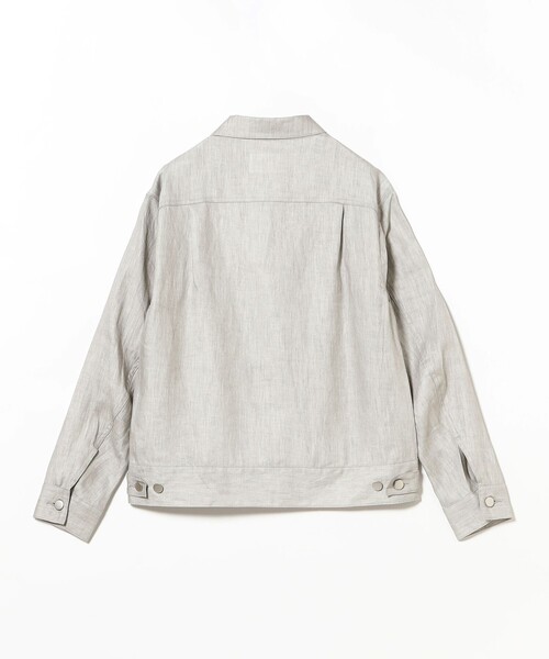 BEAMS F（ビームスエフ）の「【別注】Jeanik / リネン 2ndタイプ ブルゾン（ブルゾン・メンズ・ブラック/ナチュラル・SMALL/MEDIUM/LARGE）」の5枚目の写真