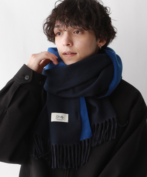 RAGEBLUE（レイジブルー）の「【UNISEX】カシミヤタッチ/リバーシブルマフラー（マフラー・メンズ・ネイビー/ダークグレー・FREE）」の9枚目の写真