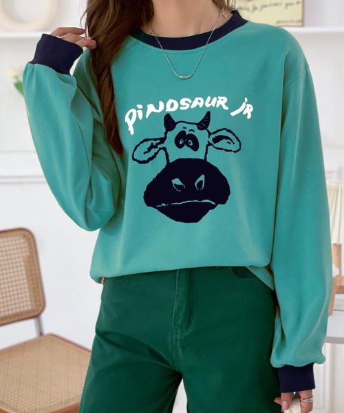 GEMEDA(ジェメダ)の「プリントTシャツ(Tシャツ/カットソー・レディース・ベージュ/ブルー・M)」の1枚目の写真