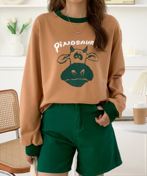 GEMEDA(ジェメダ)の「プリントTシャツ(Tシャツ/カットソー・レディース・ベージュ/ブルー・M)」の5枚目の写真