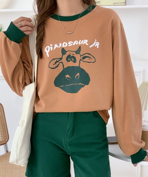 GEMEDA(ジェメダ)の「プリントTシャツ(Tシャツ/カットソー・レディース・ベージュ/ブルー・M)」の6枚目の写真