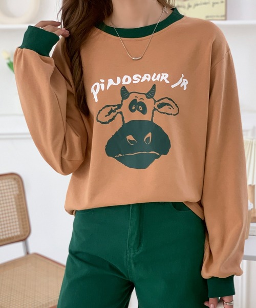 GEMEDA(ジェメダ)の「プリントTシャツ(Tシャツ/カットソー・レディース・ベージュ/ブルー・M)」の7枚目の写真