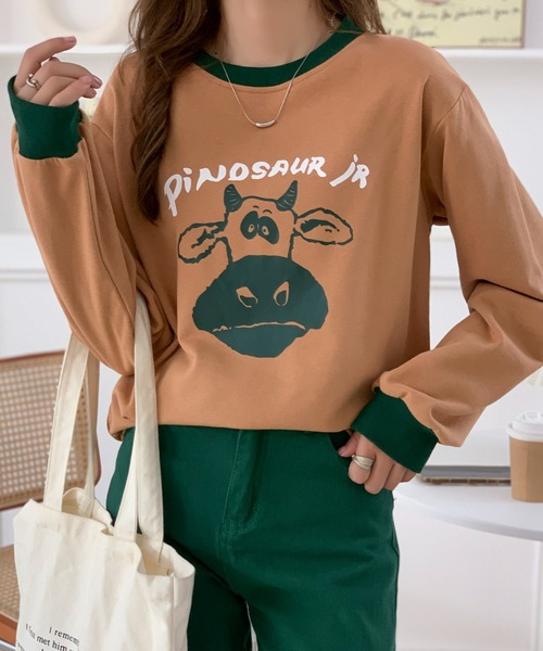 GEMEDA(ジェメダ)の「プリントTシャツ(Tシャツ/カットソー・レディース・ベージュ/ブルー・M)」の8枚目の写真