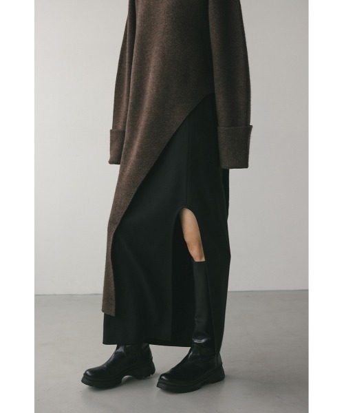 STYLEMIXER（スタイルミキサー）の「サイドカッティングロングニット（ニット/セーター・レディース・ベージュ/ブラウン・FREE）」の8枚目の写真