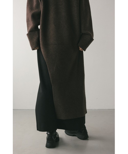 STYLEMIXER（スタイルミキサー）の「サイドカッティングロングニット（ニット/セーター・レディース・ベージュ/ブラウン・FREE）」の10枚目の写真