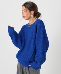 BAYFLOW | [立体感のあるワッフル柄]ラインアクセントバルキーニット(ニット/セーター)