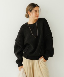 BAYFLOW | [立体感のあるワッフル柄]ラインアクセントバルキーニット(ニット/セーター)