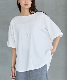 LAVEANGE（ラビアンジェ）の「【好機能シリーズ】接触冷感 UVカット 吸水速乾 バックタックプルオーバー|キレイ見えTシャツ ヒップ&二の腕カバー（Tシャツ/カットソー）」