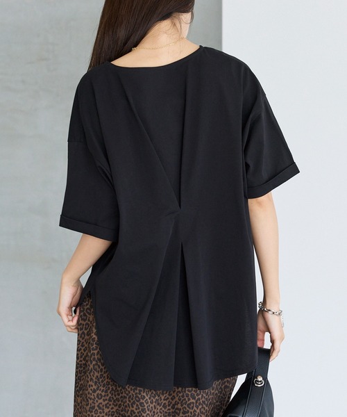 LAVEANGE（ラビアンジェ）の「【好機能シリーズ】接触冷感/UVカット/吸水速乾/バックタックプルオーバー（Tシャツ/カットソー・レディース・ブルー/ブラック/オフホワイト・5L/4L/3L/LL/M）」の3枚目の写真