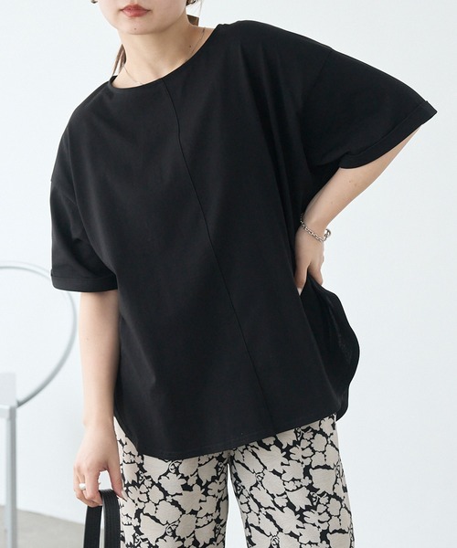 LAVEANGE（ラビアンジェ）の「【好機能シリーズ】接触冷感/UVカット/吸水速乾/バックタックプルオーバー（Tシャツ/カットソー・レディース・ブルー/ブラック/オフホワイト・5L/4L/3L/LL/M）」の17枚目の写真