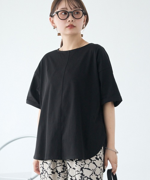 LAVEANGE（ラビアンジェ）の「【好機能シリーズ】接触冷感/UVカット/吸水速乾/バックタックプルオーバー（Tシャツ/カットソー・レディース・ブルー/ブラック/オフホワイト・5L/4L/3L/LL/M）」の18枚目の写真