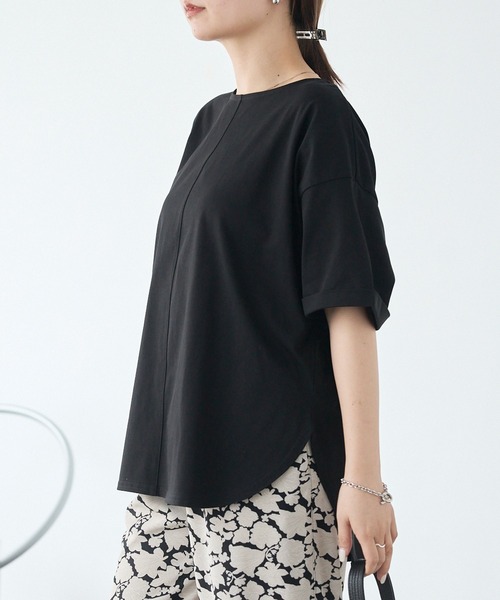 LAVEANGE（ラビアンジェ）の「【好機能シリーズ】接触冷感/UVカット/吸水速乾/バックタックプルオーバー（Tシャツ/カットソー・レディース・ブルー/ブラック/オフホワイト・5L/4L/3L/LL/M）」の19枚目の写真