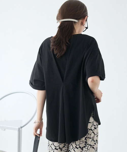 LAVEANGE（ラビアンジェ）の「【好機能シリーズ】接触冷感/UVカット/吸水速乾/バックタックプルオーバー（Tシャツ/カットソー・レディース・ブルー/ブラック/オフホワイト・5L/4L/3L/LL/M）」の21枚目の写真