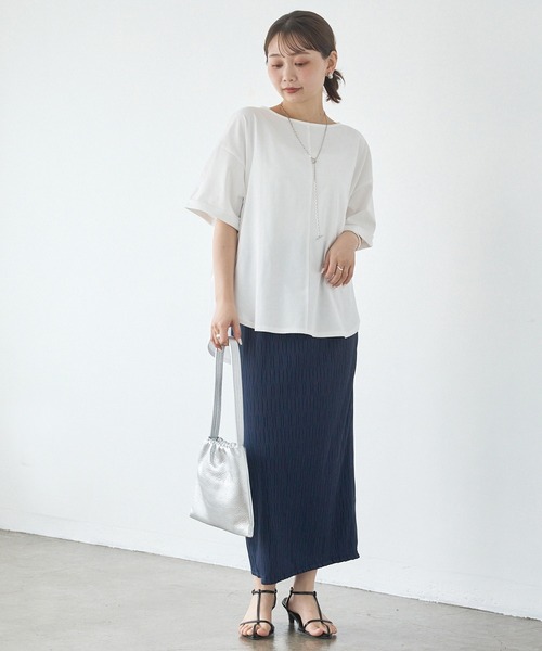 LAVEANGE（ラビアンジェ）の「【好機能シリーズ】接触冷感/UVカット/吸水速乾/バックタックプルオーバー（Tシャツ/カットソー・レディース・ブルー/ブラック/オフホワイト・5L/4L/3L/LL/M）」の11枚目の写真