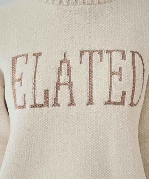 Cutie Blonde（キューティーブロンド）の「【S-LL】もちもち感がたまらない モールロゴリブ切替ニット（ニット/セーター・レディース・アイボリー/ネイビー・01/02/03/04）」の6枚目の写真