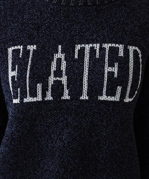 Cutie Blonde（キューティーブロンド）の「【S-LL】もちもち感がたまらない モールロゴリブ切替ニット（ニット/セーター・レディース・アイボリー/ネイビー・01/02/03/04）」の16枚目の写真