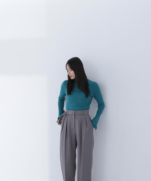 NATURAL BEAUTY BASIC（ナチュラルビューティーベーシック）の「◇アゼフリルカフスニット（ニット/セーター・レディース・オリーブ/オフホワイト/グレー・FREE）」の19枚目の写真