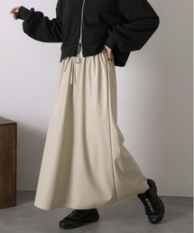 レザーライク ロングスカート