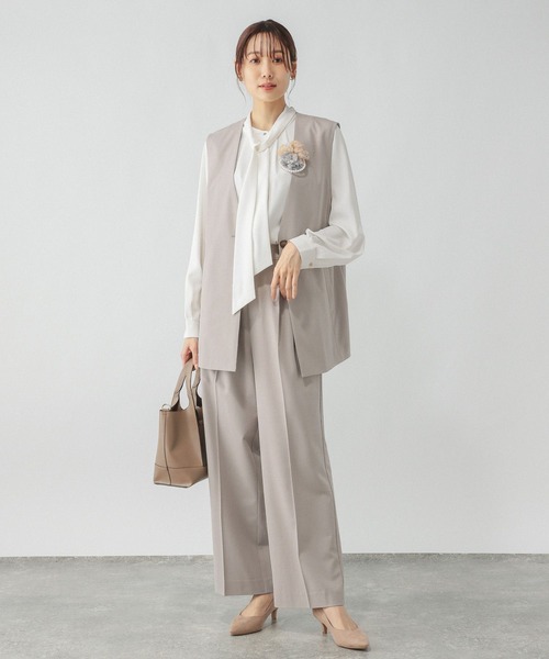 セプト様 お手入れラクラク2WAYボウタイブラウス/133609（シャツ/ブラウス