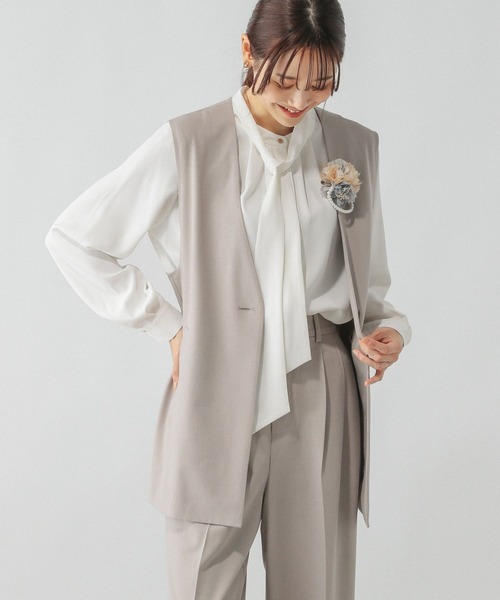 お手入れラクラク2WAYボウタイブラウス/133609（シャツ/ブラウス