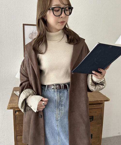 DISCOAT（ディスコート）の「プランプバックルレザーベルト（ベルト・レディース・ブラック/キャメル/ダークブラウン・FREE）」の14枚目の写真