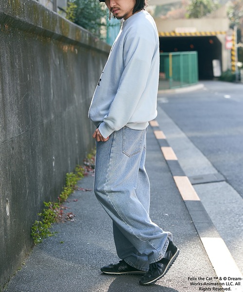 VENCEEXCHANGE（ヴァンスエクスチェンジ）の「"Felix the cat" フィリックス・ザ・キャット / ラグランフロッキートレーナー（スウェット・メンズ・ライトグレー/ブルー/チャコール・L/LL/M）」の18枚目の写真