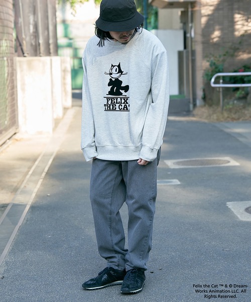 VENCEEXCHANGE（ヴァンスエクスチェンジ）の「"Felix the cat" フィリックス・ザ・キャット / ラグランフロッキートレーナー（スウェット・メンズ・ライトグレー/ブルー/チャコール・L/LL/M）」の8枚目の写真
