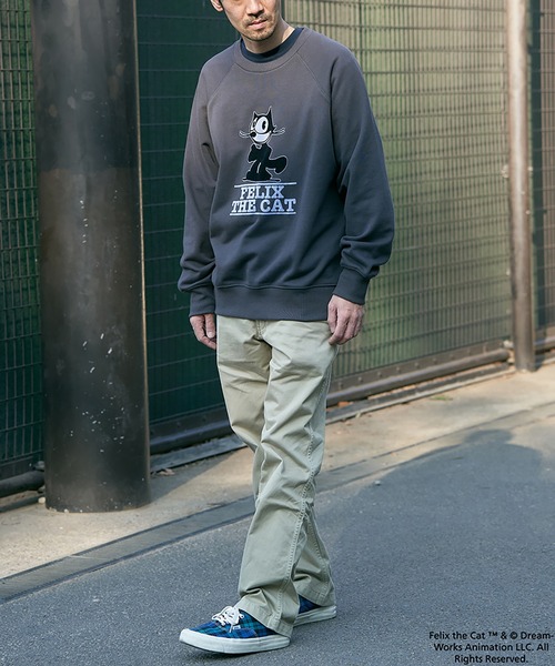 VENCEEXCHANGE（ヴァンスエクスチェンジ）の「"Felix the cat" フィリックス・ザ・キャット / ラグランフロッキートレーナー（スウェット・メンズ・ライトグレー/ブルー/チャコール・L/LL/M）」の13枚目の写真