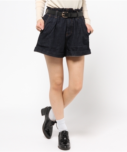 one after another NICE CLAUP（ワンアフターアナザーナイスクラップ）の「【ar12月号掲載 ナイスクラップ】コール天ハイウェストショートパンツ（その他パンツ・レディース・アイボリー/キャメル/カーキ/インディゴブルー・FREE）」の3枚目の写真