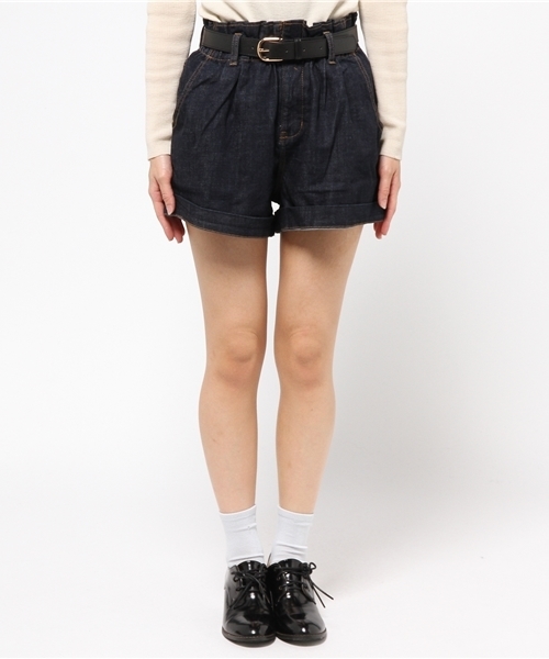 one after another NICE CLAUP（ワンアフターアナザーナイスクラップ）の「【ar12月号掲載 ナイスクラップ】コール天ハイウェストショートパンツ（その他パンツ・レディース・アイボリー/キャメル/カーキ/インディゴブルー・FREE）」の5枚目の写真