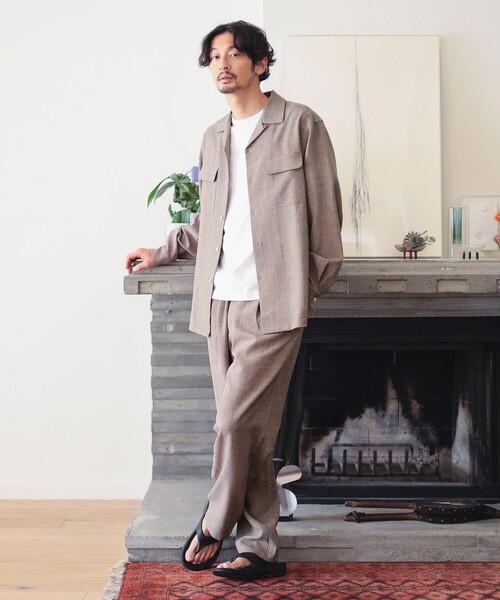 B:MING by BEAMS（ビーミングバイビームス）の「【セットアップ対応】リネンライク オープンカラー シャツ（シャツ/ブラウス・メンズ・ブラック/ブラウン系その他5/ネイビー・S/M/L/XL）」の14枚目の写真