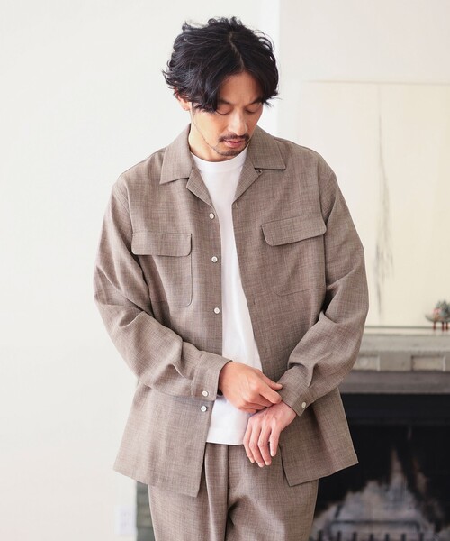 B:MING by BEAMS（ビーミングバイビームス）の「【セットアップ対応】リネンライク オープンカラー シャツ（シャツ/ブラウス・メンズ・ブラック/ブラウン系その他5/ネイビー・S/M/L/XL）」の15枚目の写真