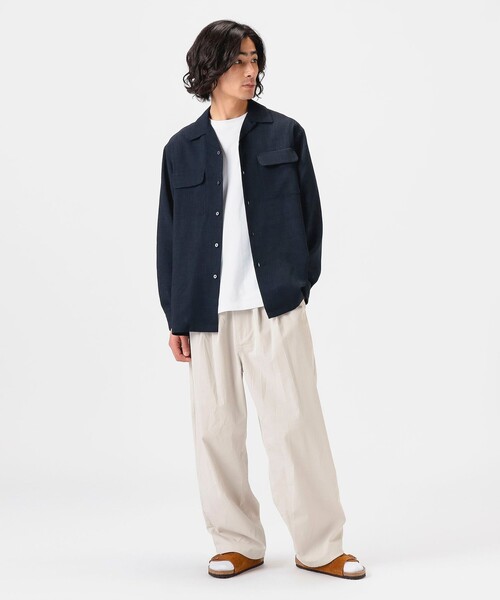 ブラウス シャツ シアーリネンライクシャツ　バイカラー レディース Andemiu ブラウス シャツ リネンライクシアーシャツ495423