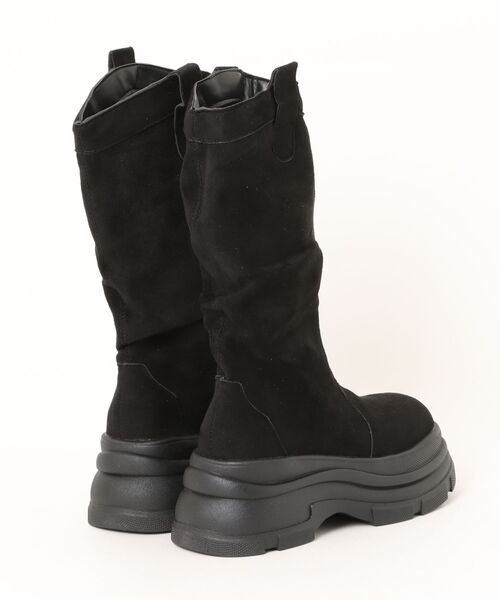 shoes365(シューズスリーシックスファイヴ)の「【SHOES 365】厚底フィットブーツ(ブーツ・レディース・ブラック/キャメル・22.5cm/23.0cm/23.5cm/24.0cm/24.5cm/25.0cm)」の3枚目の写真