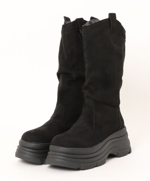 shoes365(シューズスリーシックスファイヴ)の「【SHOES 365】厚底フィットブーツ(ブーツ・レディース・ブラック/キャメル・22.5cm/23.0cm/23.5cm/24.0cm/24.5cm/25.0cm)」の17枚目の写真
