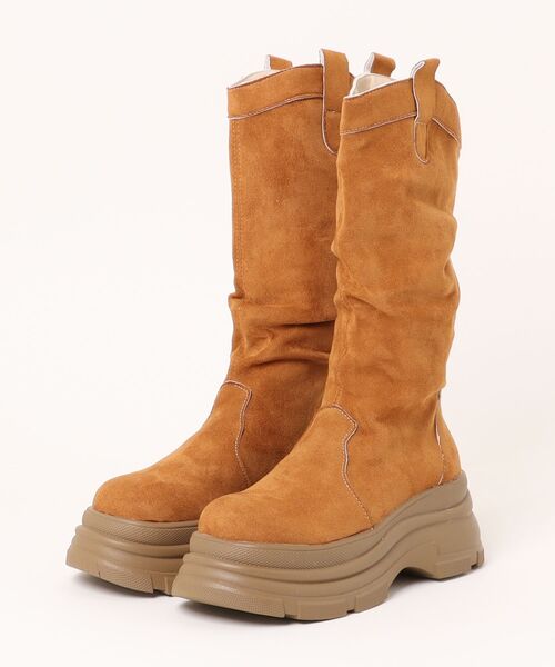 shoes365(シューズスリーシックスファイヴ)の「【SHOES 365】厚底フィットブーツ(ブーツ・レディース・ブラック/キャメル・22.5cm/23.0cm/23.5cm/24.0cm/24.5cm/25.0cm)」の18枚目の写真