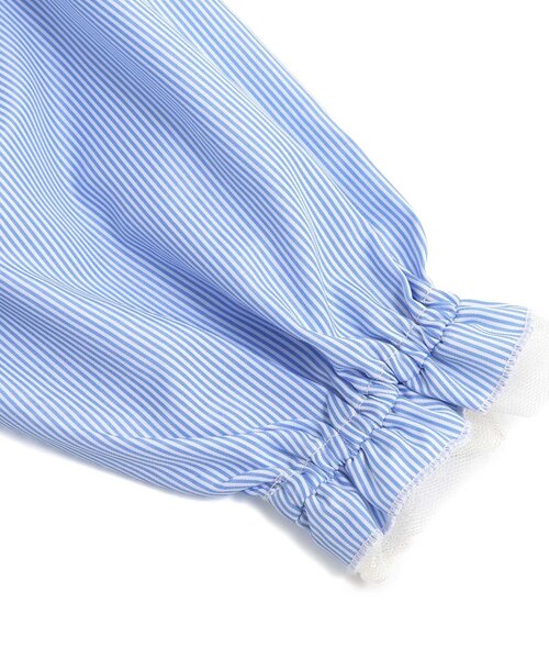 Seraph（セラフ）の「【リンク/ジュニア対応】mimosa刺しゅうワンピース（ワンピース・キッズ・サックスブルー/アイボリー・140/130/120/110/100/90/80）」の4枚目の写真