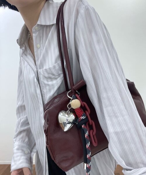 インフルエンサーuchida企画》ハート付きロープストラップ/バッグ