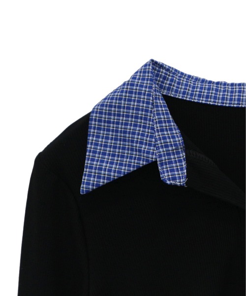 tinkerend(ティンカーエンド)の「Ruched Striped Ribbed Cardigan / シャーリングストライプリブカーディガン(シャツ/ブラウス・レディース・ブラック/グレー/ホワイト/ブラウン/ブラック系その他/グレー系その他・FREE)」の15枚目の写真