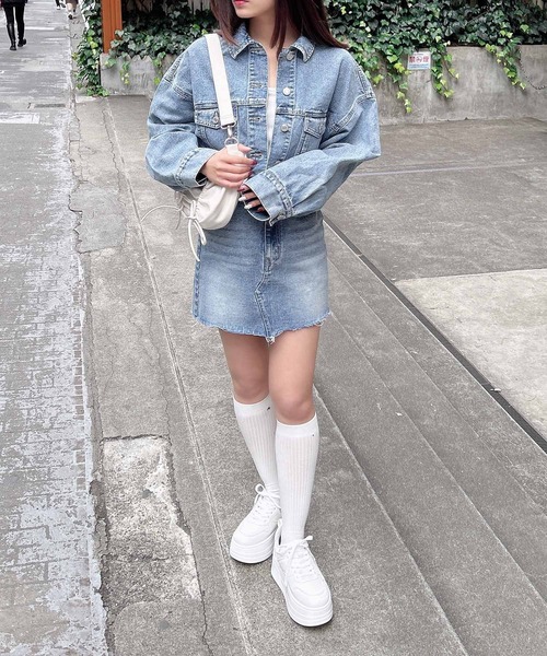 INGNI（イング）の「クロップド丈Gジャン（デニムジャケット・レディース・ブルー系その他/ブルー系その他3/グレー・M）」の20枚目の写真