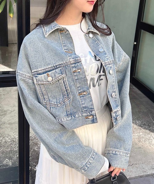 INGNI（イング）の「クロップド丈Gジャン（デニムジャケット・レディース・ブルー系その他/ブルー系その他3/グレー・M）」の8枚目の写真